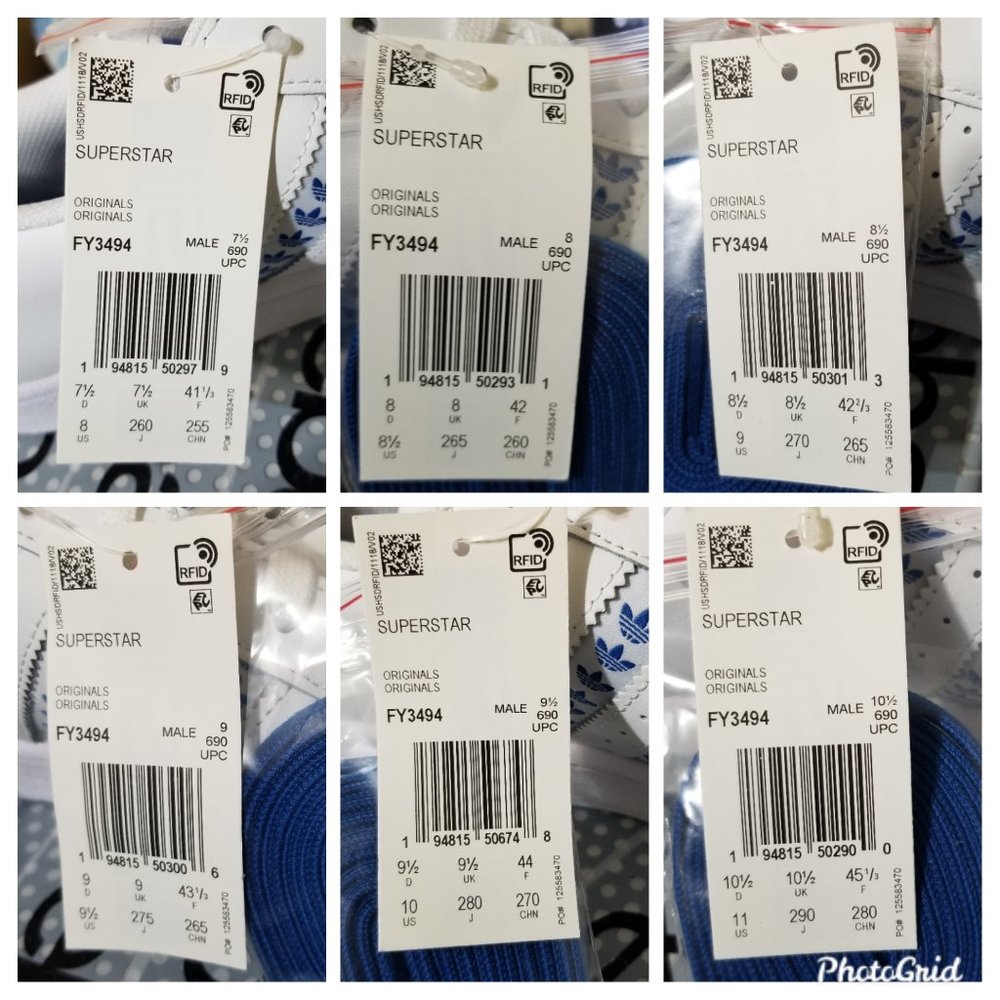 adidas Superstar White Blue Trefoil Stripes FY3494 Shelltoe Fashion Sneaker - Picture 3 of 12